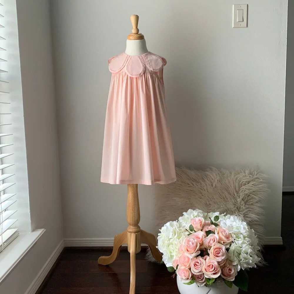 NWT Pretty Girls Flower Petal Collar Dress Boutique Casual Spring & Summer 4T - Picture 5 of 5